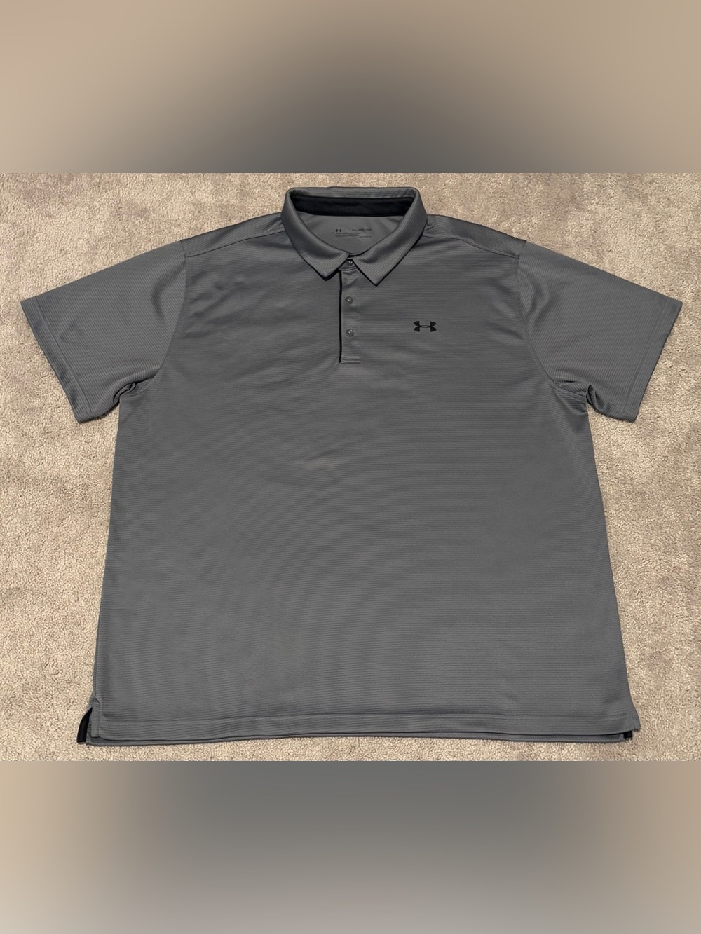 Under Armour Men's Performance Polo Loose Fit Gray Shirt Size 3XL Heat Gear